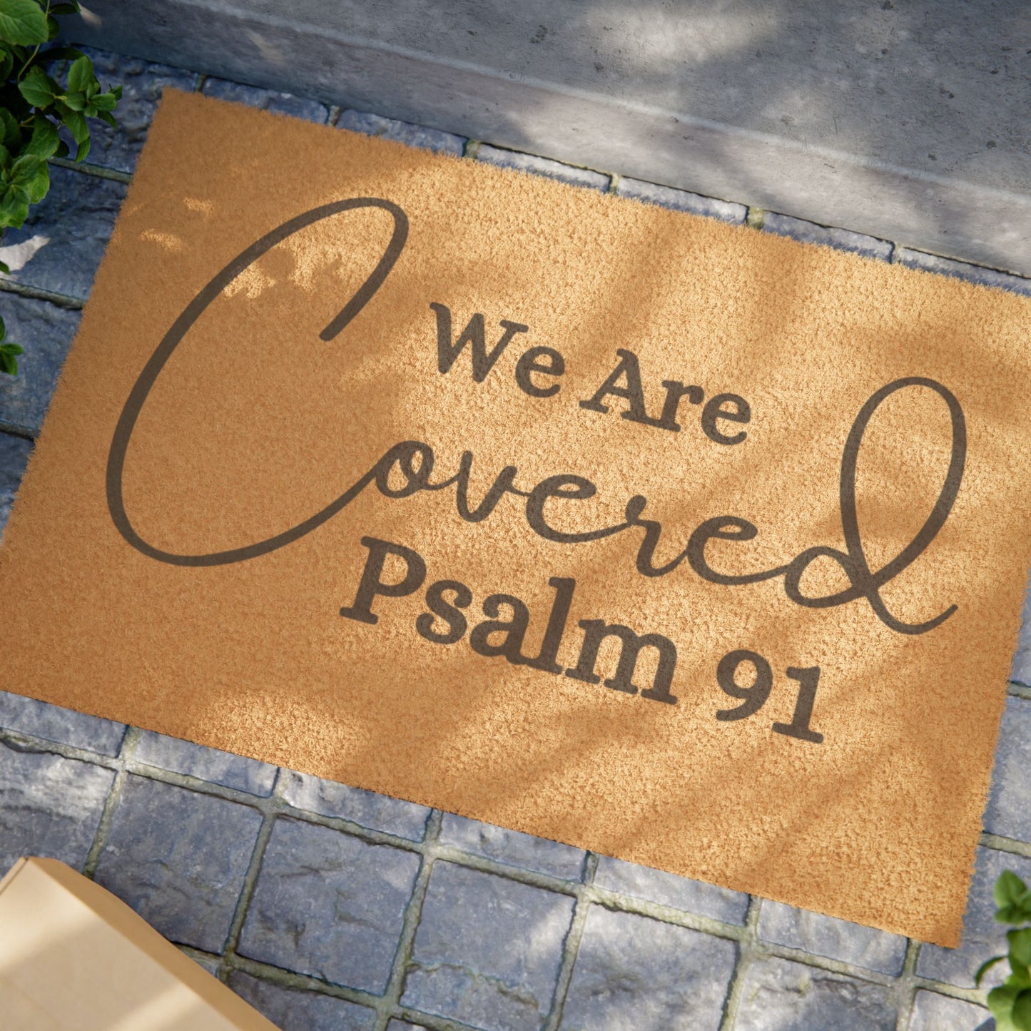 We Are Covered Psalm 91 Doormat | Faith-Based Welcome Mat