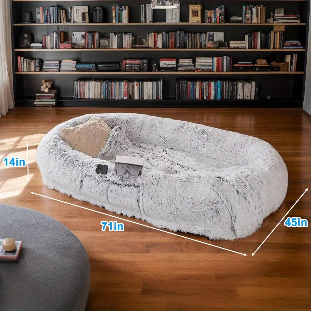 Washable Faux Fur Human Dog Bed