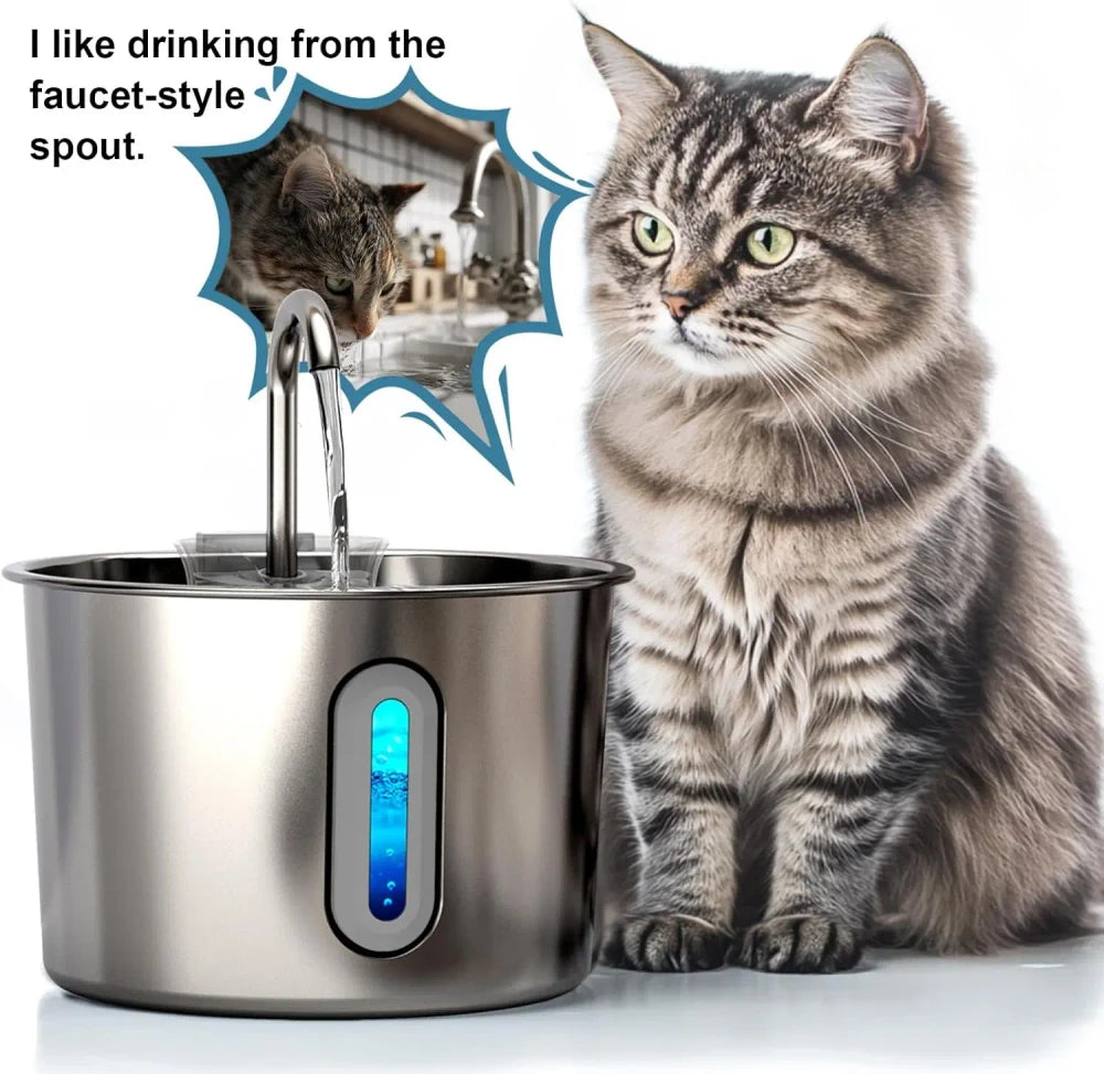 OYES Stainless Steel Automatic Pet Water Fountain