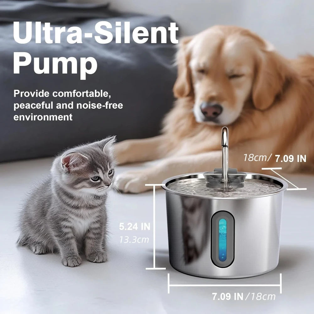 OYES Stainless Steel Automatic Pet Water Fountain