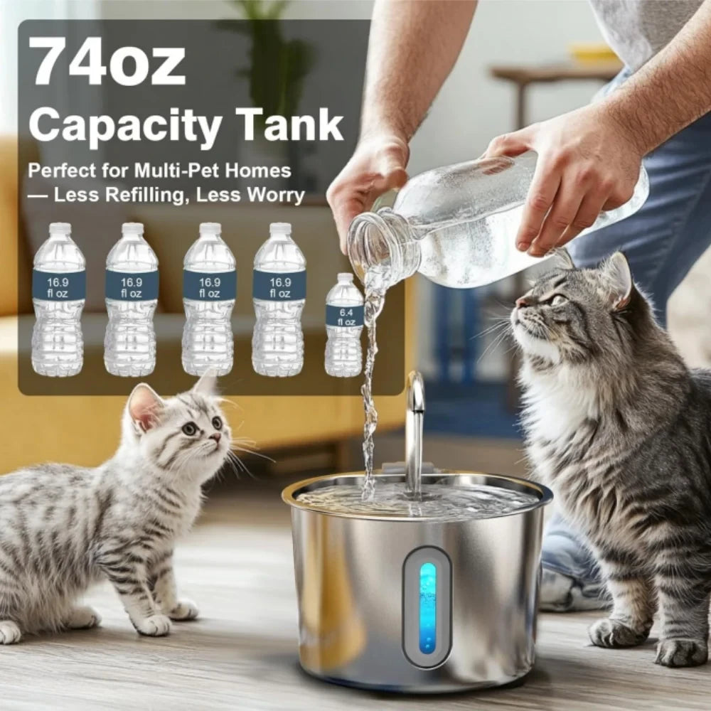 OYES Stainless Steel Automatic Pet Water Fountain