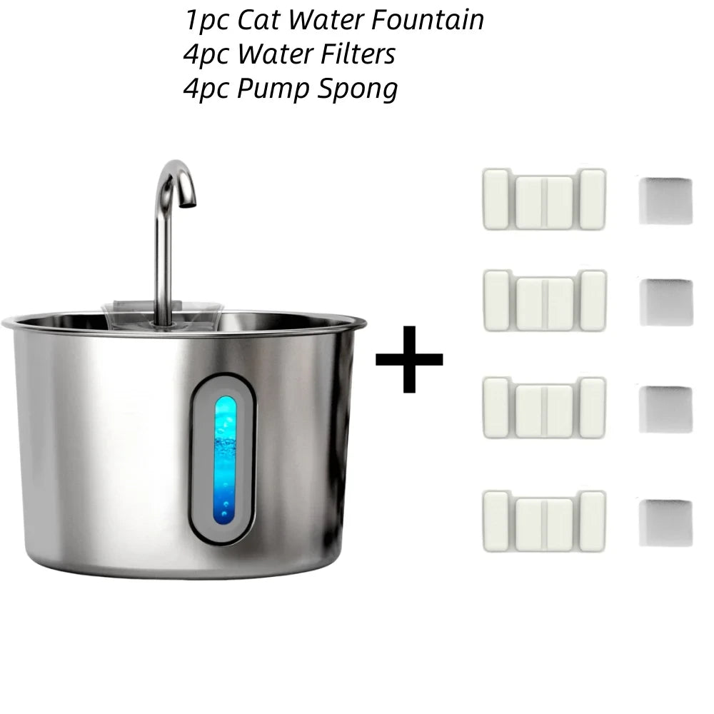 OYES Stainless Steel Automatic Pet Water Fountain