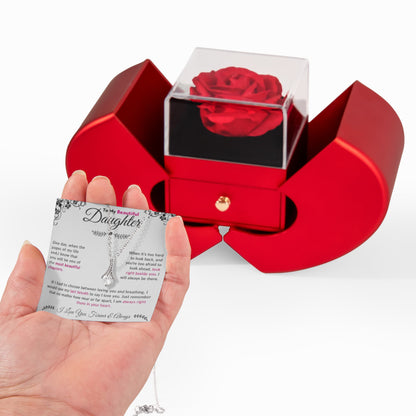 To My Beautiful Daughter|Alluring Beauty Necklace Luxury Rose Box