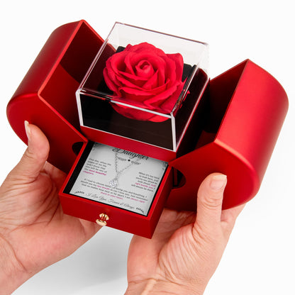 To My Beautiful Daughter|Alluring Beauty Necklace Luxury Rose Box