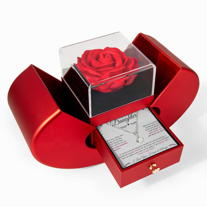 To My Beautiful Daughter|Alluring Beauty Necklace Luxury Rose Box
