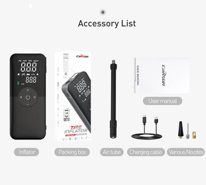 Rechargeable Tire Inflator | Digital Cordless Air Pump for Cars & Bikes