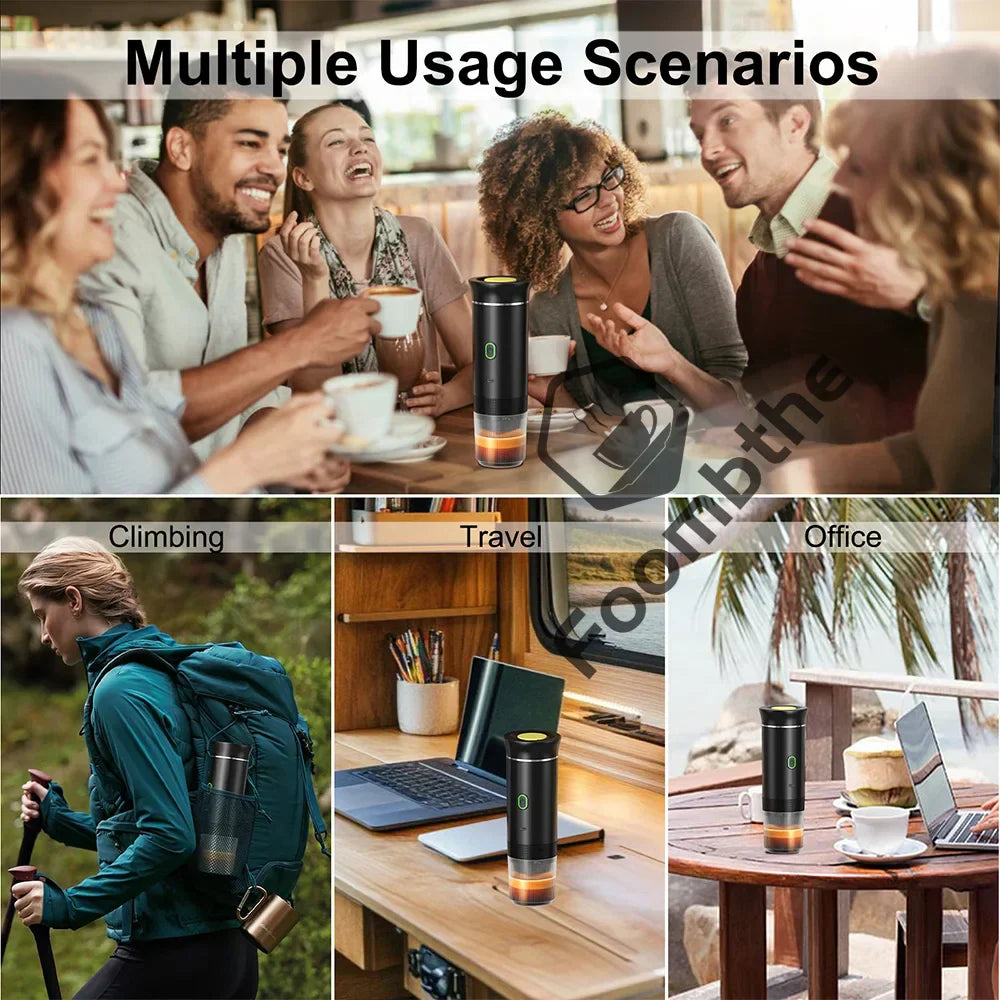 Portable Espresso Machine | 3-in-1 Wireless Travel Coffee Maker