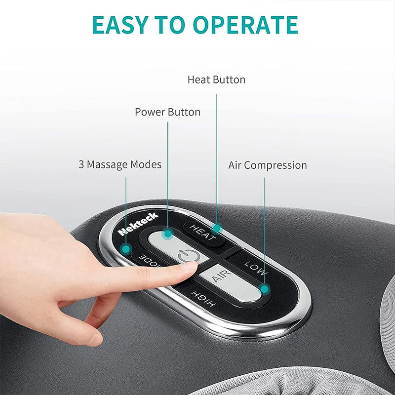 Shiatsu Foot Massager with Heat | Deep-Knead Air Compression Relief