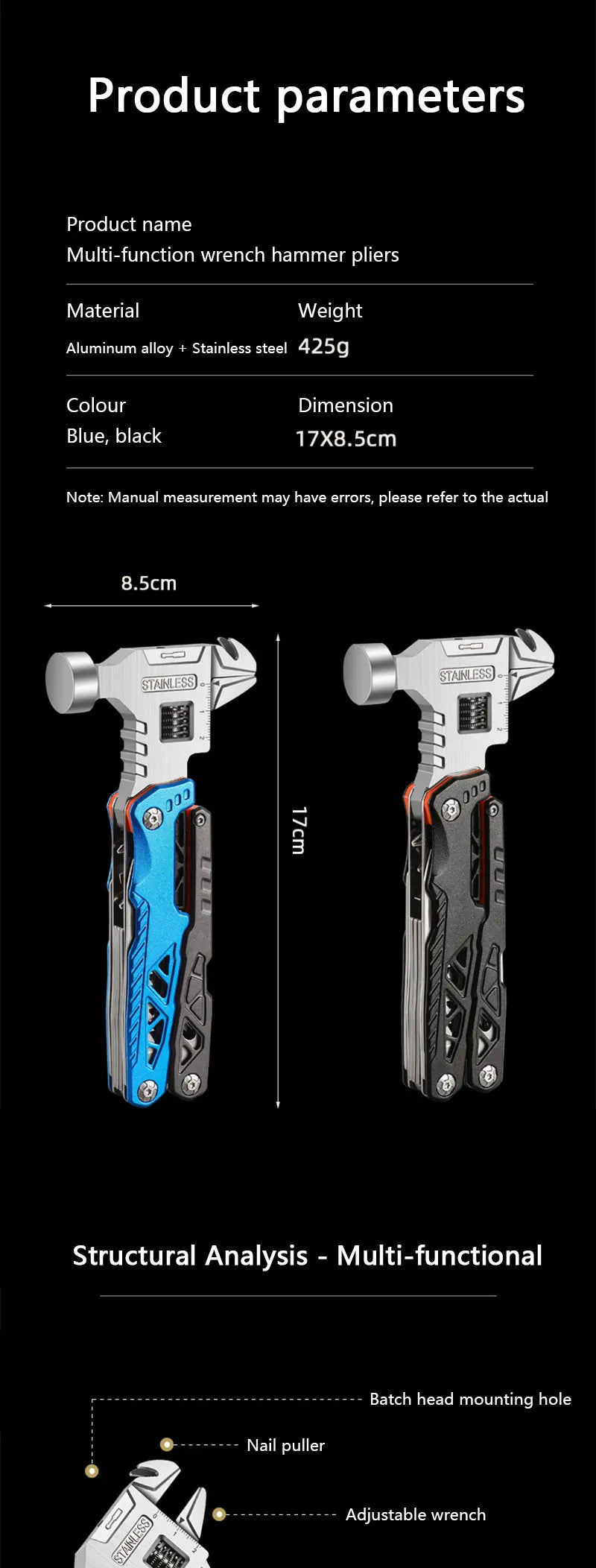 HaulPro™ 14-in-1 Emergency Multi-Tool | Hammer, Pliers & Wrench in One