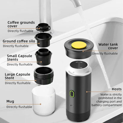 Portable Espresso Machine | 3-in-1 Wireless Travel Coffee Maker
