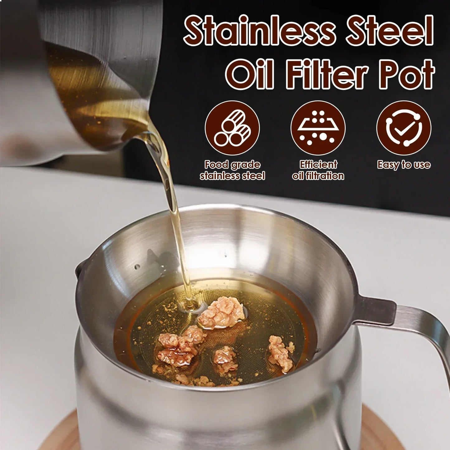 Oil Filter Fry Basket & Storage Pot