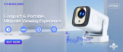 HY300 Pro 4K Android Projector | WiFi6, 260ANSI, Bluetooth 5.0