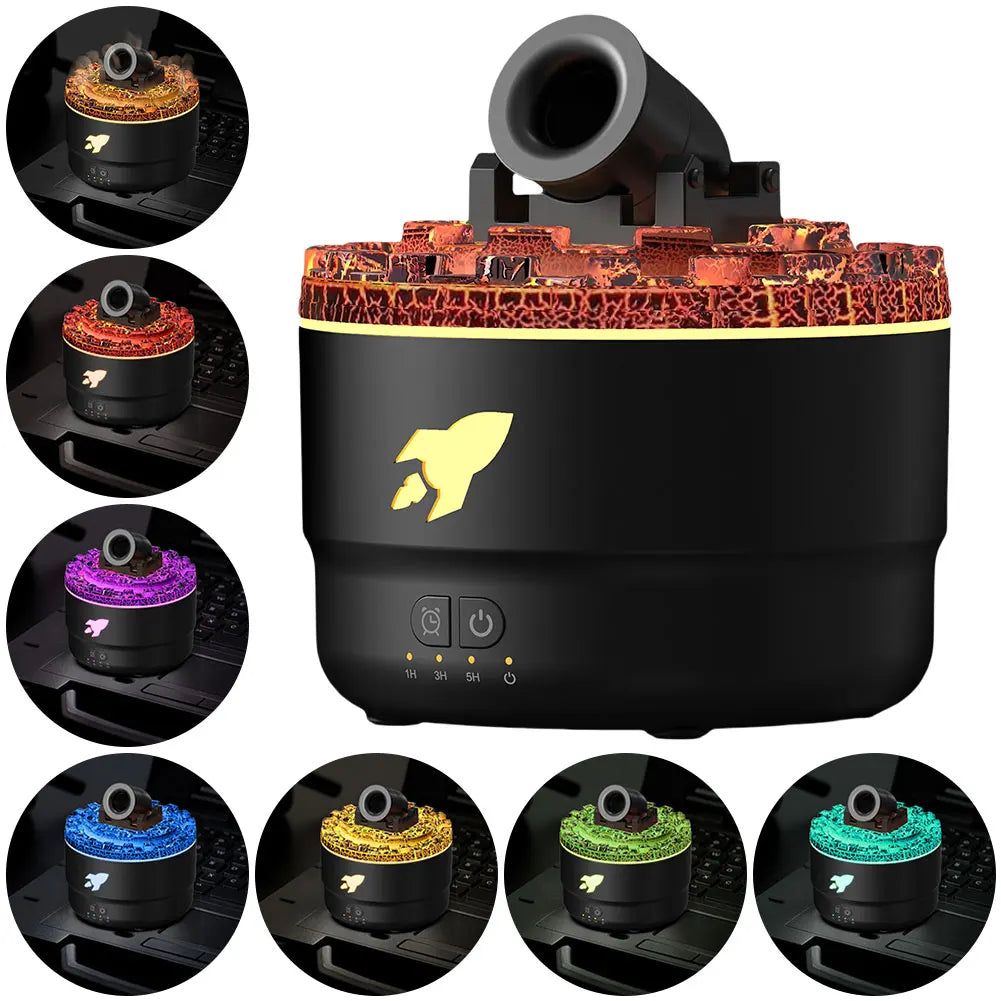 Ember Glow™ Volcano Diffuser | Flame-Effect Aromatherapy Humidifier