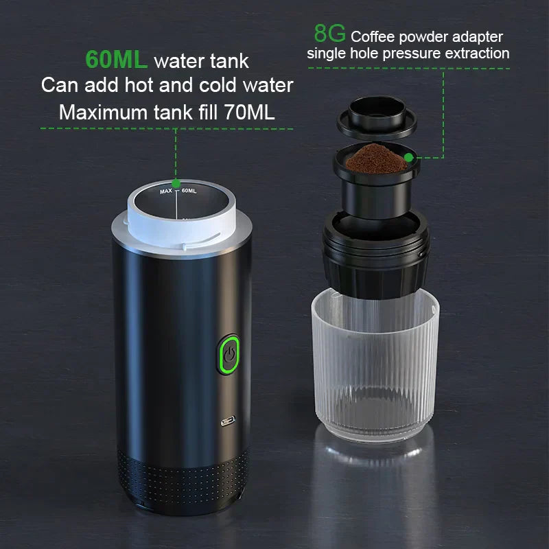 Portable Espresso Machine | 3-in-1 Wireless Travel Coffee Maker