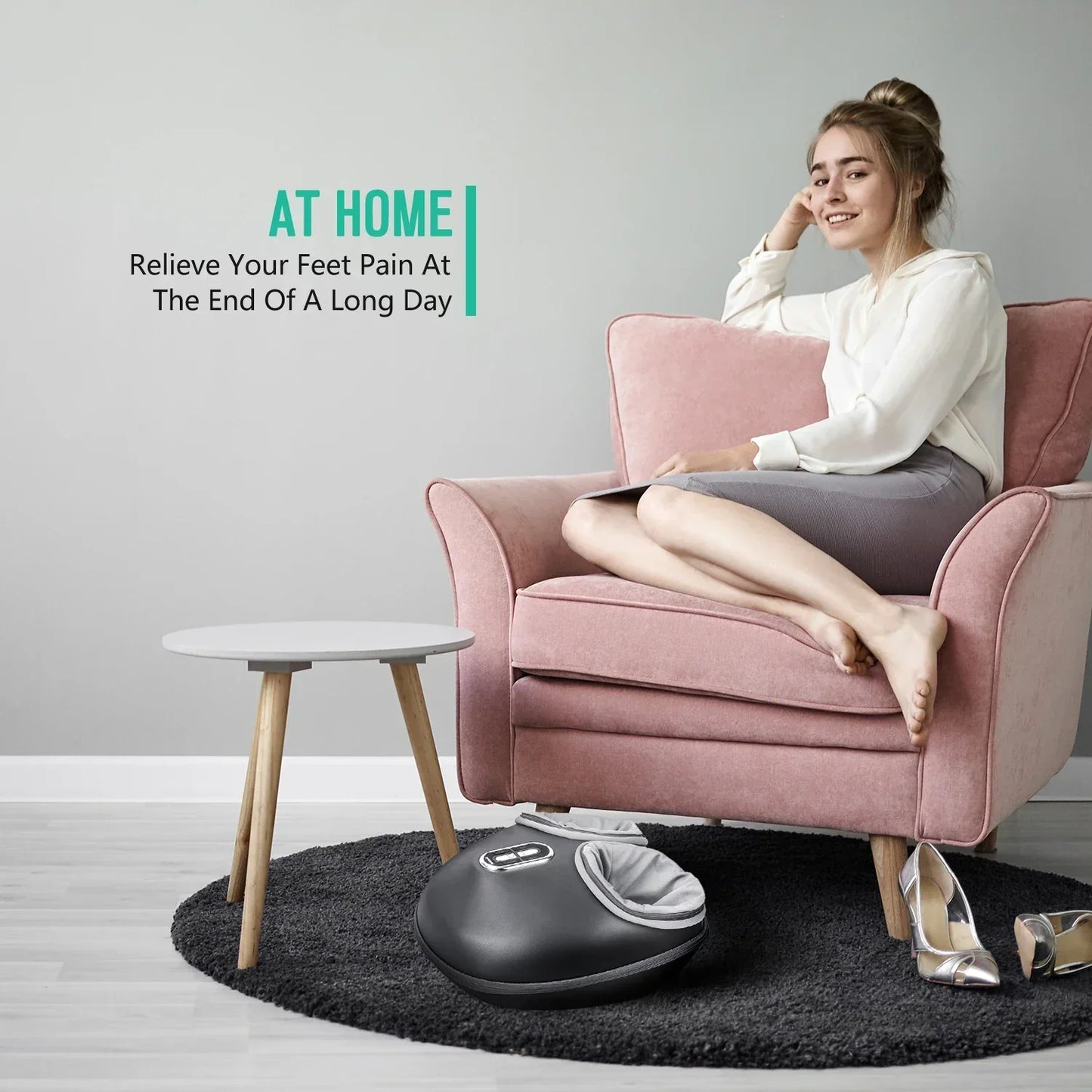 Shiatsu Foot Massager with Heat | Deep-Knead Air Compression Relief