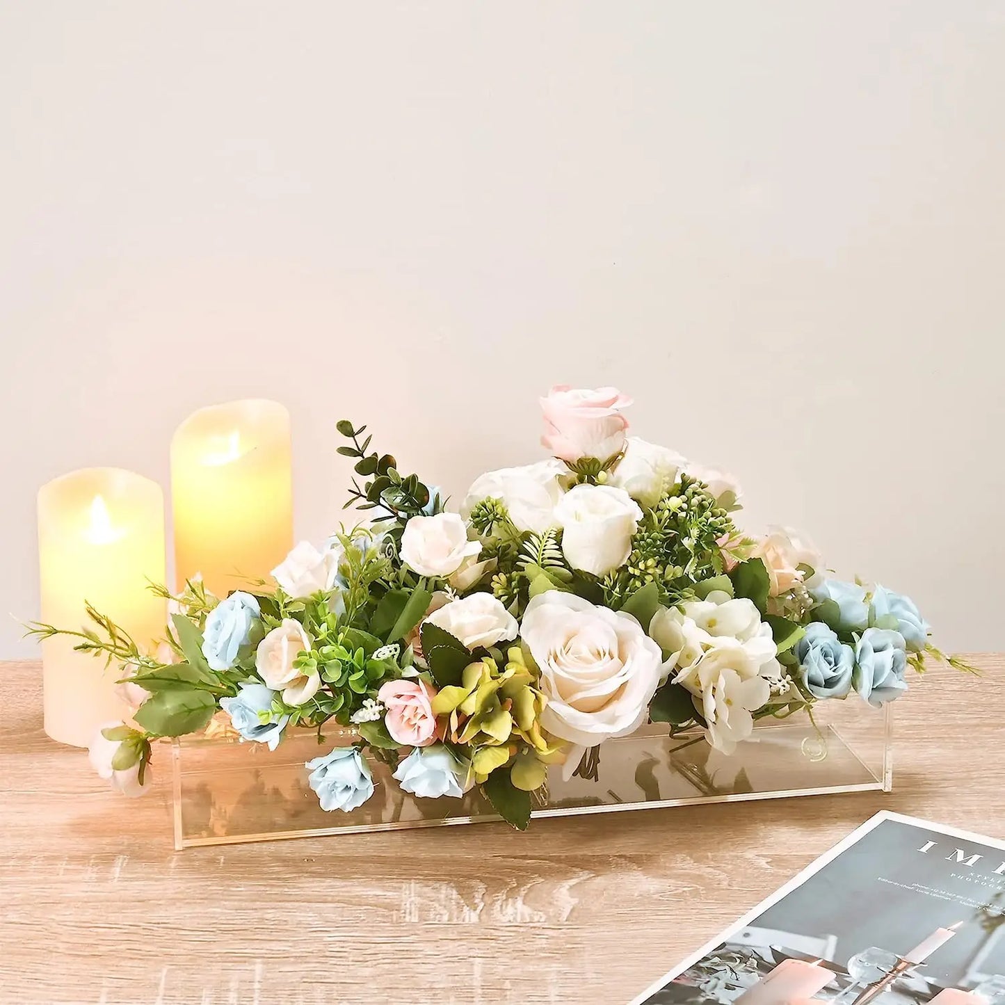 Transparent Flower Vase – Elegant Centerpiece for Dining or Events