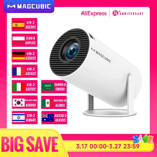 HY300 Pro 4K Android Projector | WiFi6, 260ANSI, Bluetooth 5.0