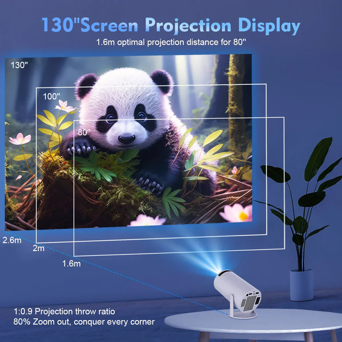 HY300 Pro 4K Android Projector | WiFi6, 260ANSI, Bluetooth 5.0