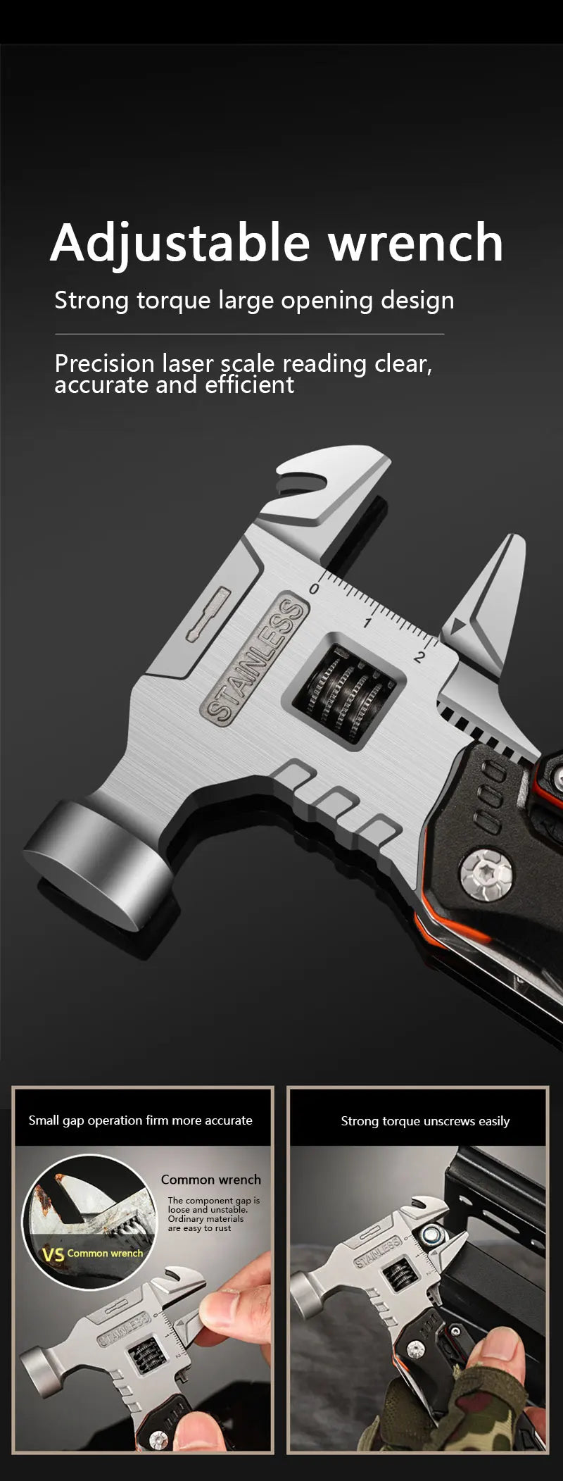 HaulPro™ 14-in-1 Emergency Multi-Tool | Hammer, Pliers & Wrench in One