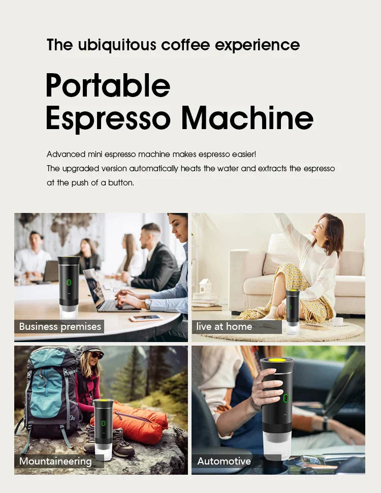 Portable Espresso Machine | 3-in-1 Wireless Travel Coffee Maker