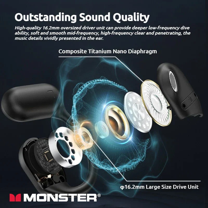 Wireless Open-Ear Sports Headphones – Bluetooth 5.4 + TF Card Support