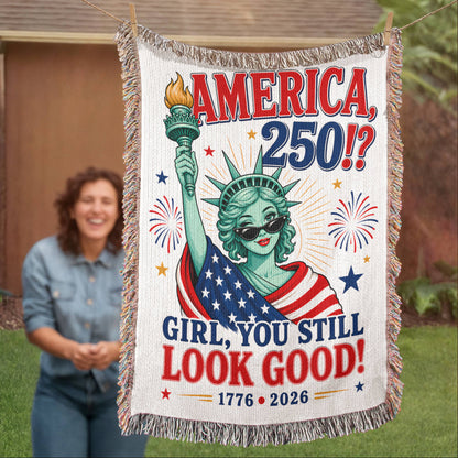America 250 | Lady Liberty Woven Patriotic Throw