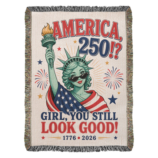 America 250 | Lady Liberty Woven Patriotic Throw
