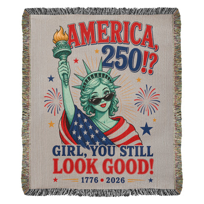 America 250 | Lady Liberty Woven Patriotic Throw