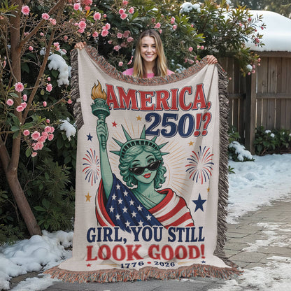 America 250 | Lady Liberty Woven Patriotic Throw