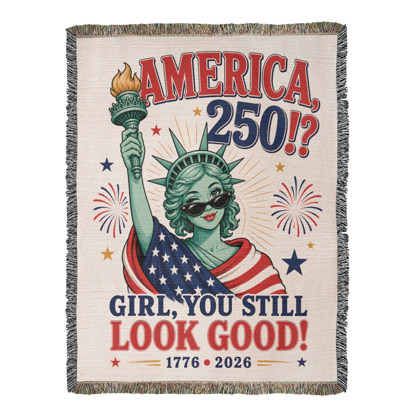 America 250 | Lady Liberty Woven Patriotic Throw