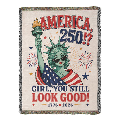 America 250 | Lady Liberty Woven Patriotic Throw