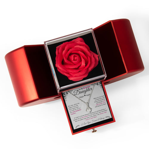 To My Beautiful Daughter|Alluring Beauty Necklace Luxury Rose Box