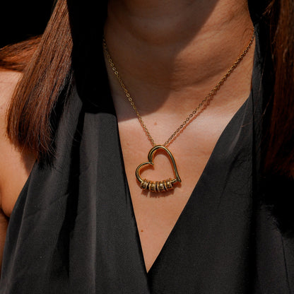 Family Heart Necklace | Message-Card Gift She Will Open Twice