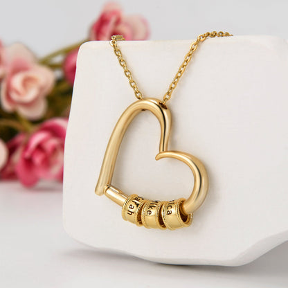 Family Heart Necklace | Message-Card Gift She Will Open Twice
