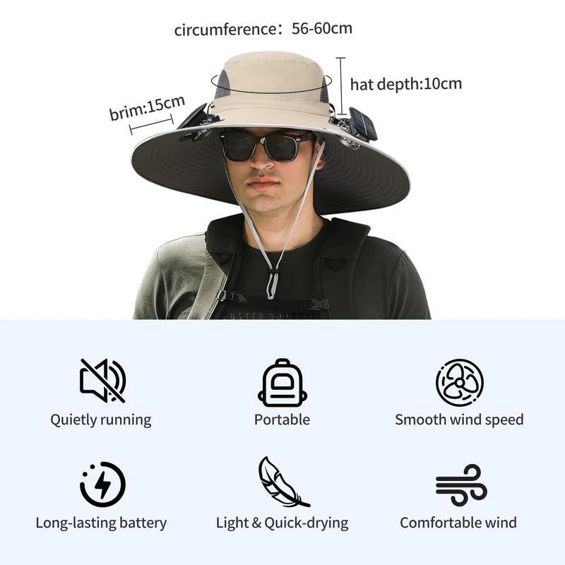 Solar Breeze™ Fan Hat | Solar-Powered Cooling Hat for Outdoor Work & Play
