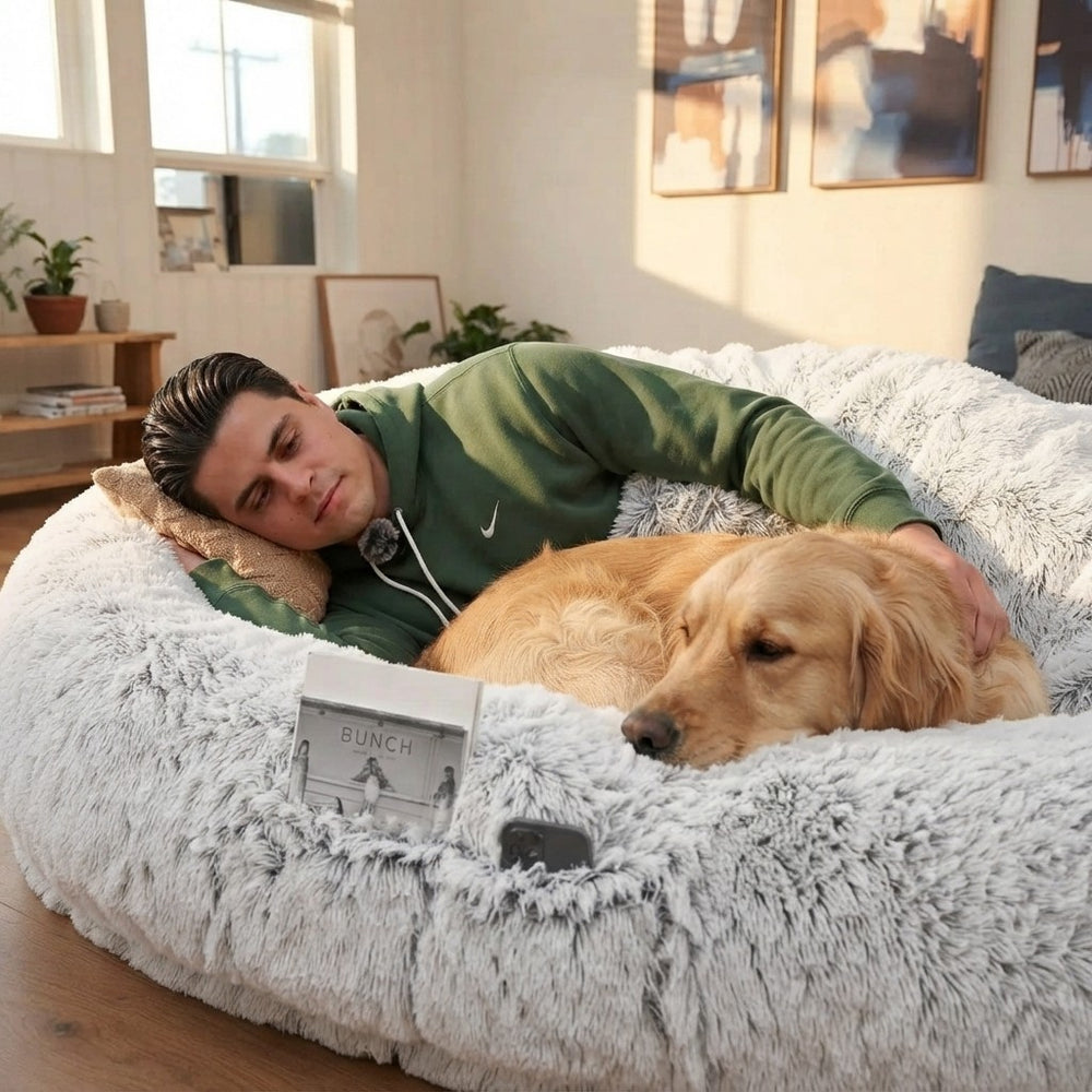 Washable Faux Fur Human Dog Bed
