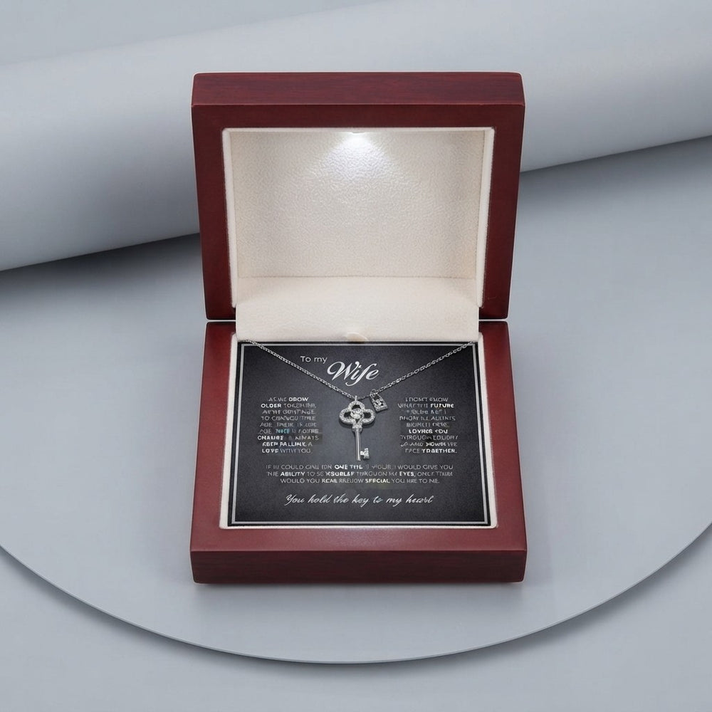 Key Heart Necklace Gift Set